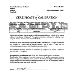 Brecknell Calibration Certificate - Scales and Balances  - 1