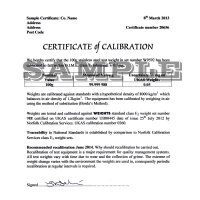 Brecknell Calibration Certificate - Platform Scales  - 1